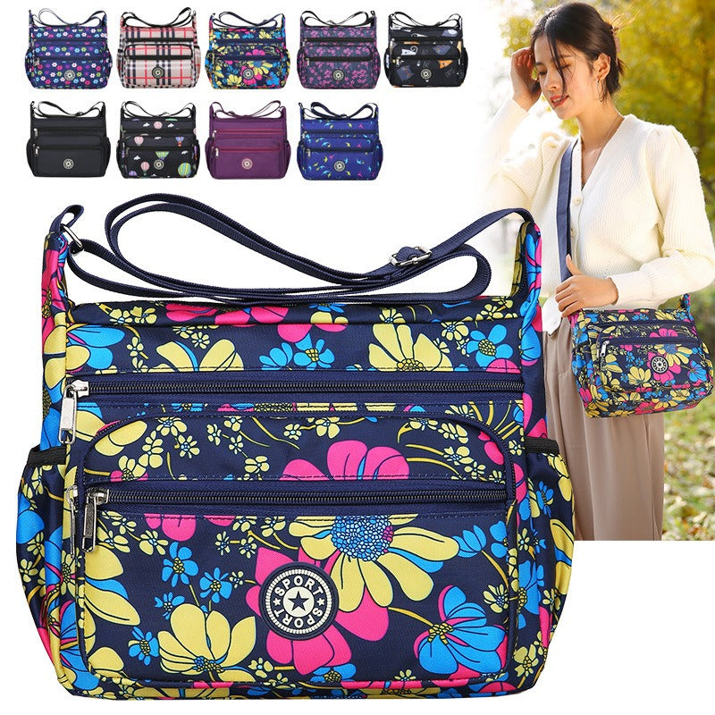 Wholesale Flower Cloth Oxford Cloth Single Shoulder Practical Middle aged Canvas Back Shoulder Bags